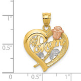 14k Two-Tone w/Rhodium Mom Charm