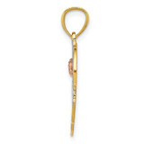 14k Two-tone w/White Rhodium #1 GRANDMA Heart Pendant - K2-C6ACCE15-3260