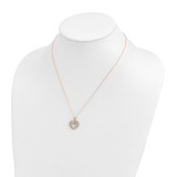 14k Two-Tone White and Rose Gold 1/10 carat Lab Grown Diamond VS/SI+ G+ Complete 18 inch Heart Pendant Necklace