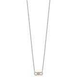 14k Two-Tone White and Rose Gold 1/15 carat Lab Grown Diamond VS/SI+ G+ Complete 18 inch Infinity Heart Necklace