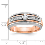 14k Two-tone White/Rose Gold IBGoodman Men's 1/5 carat Diamond Complete Ring