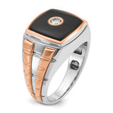 14k Two-tone White/Rose Gold IBGoodman Men's Onyx Diamond Ring Mounting