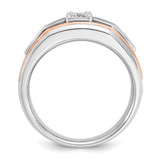 14k Two-tone White/Rose Gold IBGoodman Men's Satin Diamond Ring Mounting