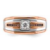 14k Two-tone White/Rose IBGoodman Men's 1/2 carat Black/White Diamond Complete Ring