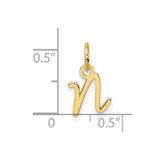 14K Uppercase Letter N Initial Charm