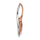 14K W & Rose Omega Slide W/Peg Fits up to 2mm, 6mm Reversible