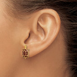 14K w/ Brown Enamel Sea Turtle Post Earrings