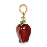 14K w/ Enamel 3-D Red Delicious Apple Charm