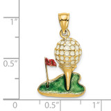 14K W/ Enamel and 2-D Golf Ball Charm