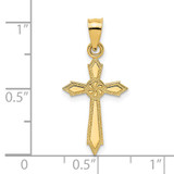 14K w/ Engraved Edges Cross Charm