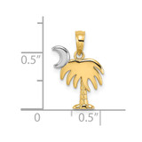 14K w/ Rhodium Charleston Palm Tree Charm