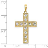 14K W/ Rhodium D/C and Cut-Out Cross Charm - K9-631F3997-7301