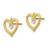 14k w/ Rhodium D/C Heart Post Earrings - TE-4F87AFAC-5766