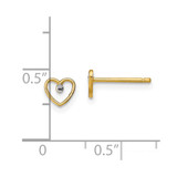 14k w/ Rhodium D/C Heart Post Earrings - TE-66172B45-3167