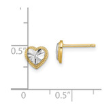 14k w/ Rhodium D/C Heart Post Earrings - TE-84EDB090-2506