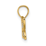 14k w/ Rhodium Diamond-cut Butterfly Charm - K9-4346FCF7-7143