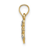 14k w/ Rhodium Diamond-cut Butterfly Charm - K9-BAC73449-5998