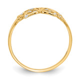 14k w/ Rhodium Diamond-cut Butterfly Ring