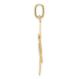 14K W/ Rhodium Elongated Jewish Star Of David Charm