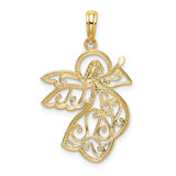 14K W/ Rhodium Flying Angel Charm
