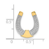 14k w/ Rhodium Horseshoe Chain Slide Charm - K9-D0409501-1597