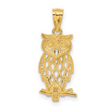 14k w/ Rhodium Owl Pendant