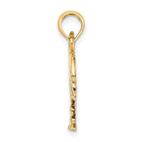 14K W/ Rhodium Polished Charelston Palm Tree Charm
