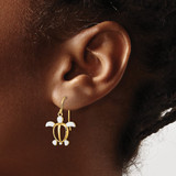 14K W/ Rhodium Sea Turtle Dangle Earrings - TF-4B906D1E-9788