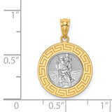14K w/ Rhodium St. Christopher Medal - C4-D1B8C983-5240