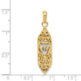 14K w/ White Rhodium Mezuzah W/Shin Charm - CG-FC9BF4A6-5504