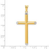 14k w/Rhodium 3-D Hollow Cross Pendant - K3-5DD7A754-5854