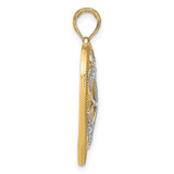 14k w/Rhodium and Filigree Heart Charm