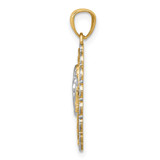 14k w/Rhodium Angel Pendant - C3-DCE38314-7555