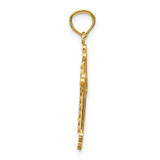 14k w/Rhodium Budded Cross Pendant - C3-D4551F0C-4462