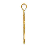 14K w/Rhodium Budded Cross Pendant - K3-92202032-4400
