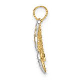 14k w/Rhodium Butterfly w/ White Beaded Wings Charm - K9-C08466B4-9822