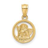 14K w/Rhodium Cherub Pendant