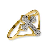 14k w/Rhodium Cross Ring