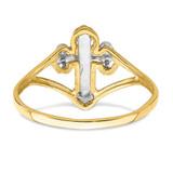 14k w/Rhodium Cross Ring
