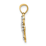 14k w/Rhodium Cut-out Wings Butterfly Pendant