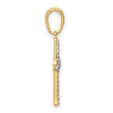 14K w/Rhodium D/C Cross Pendant - K9-4FF5FBCC-2388