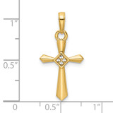 14K w/Rhodium D/C Cross Pendant - K9-F8DE17F7-5659