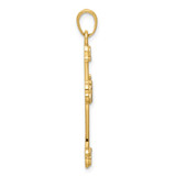 14K w/Rhodium D/C Cross w/Hearts Pendant