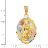 14K w/Rhodium D/C Lady Of Guadalupe Oval Pendant - K5-F7A1F045-8494