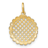 14K w/Rhodium D/C Sunflower Pendant Charm