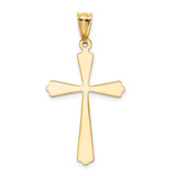 14k w/Rhodium Diamond Cut Cross Pendant - K5-9E50356D-9991