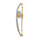 14K w/Rhodium Diamond-Cut Twisted Cross Charm