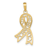 14k w/Rhodium Filigree Ribbon HOPE Charm