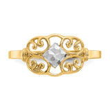 14K w/Rhodium Filigree Ring