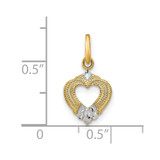 14k w/Rhodium Mini Heart Charm